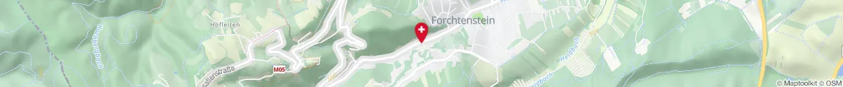 Map representation of the location for Kloster-Apotheke in 7212 Forchtenstein